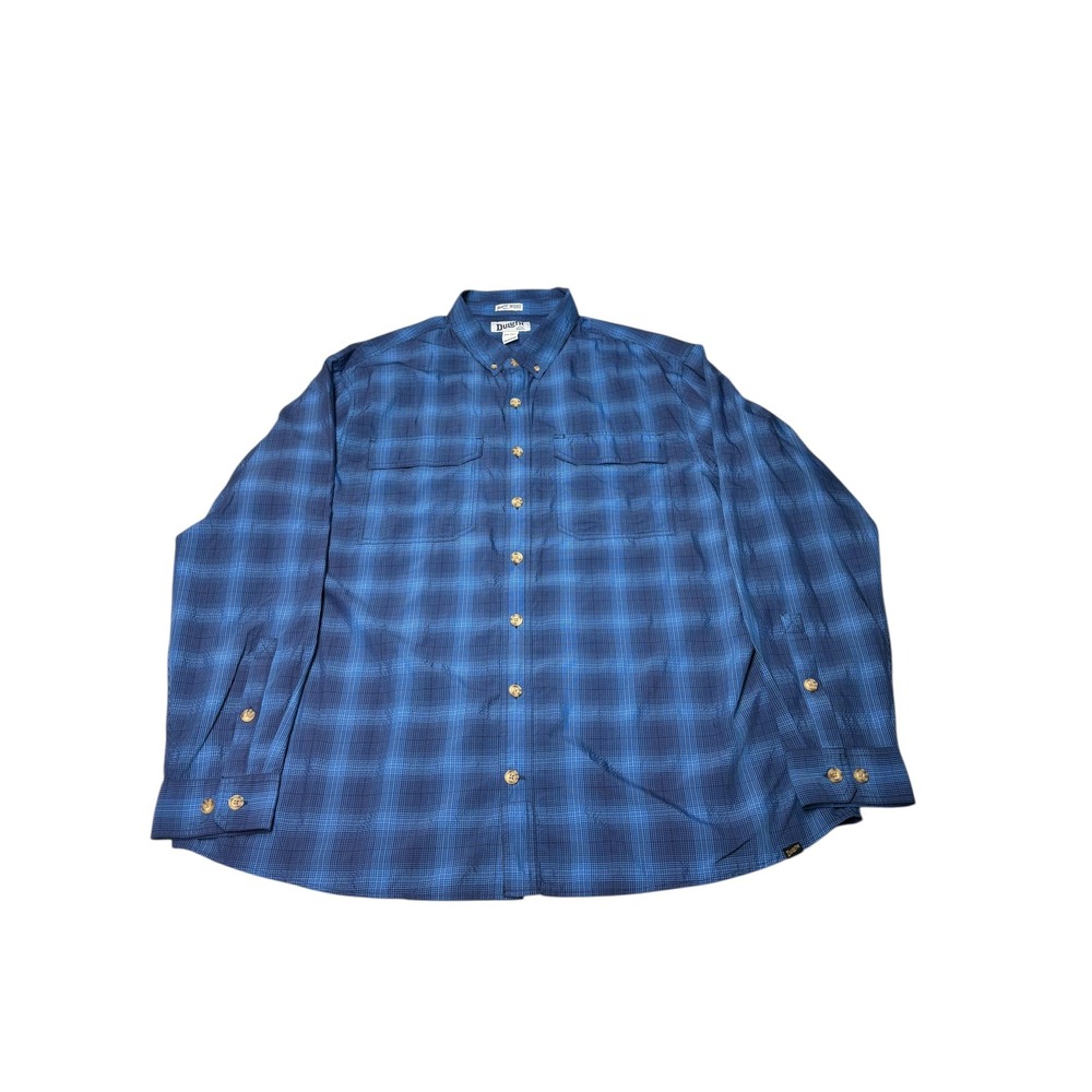 Duluth Trading Co Mens 2XL Tall Relaxed Fit Plaid Long Sleeve Button Down Shirt